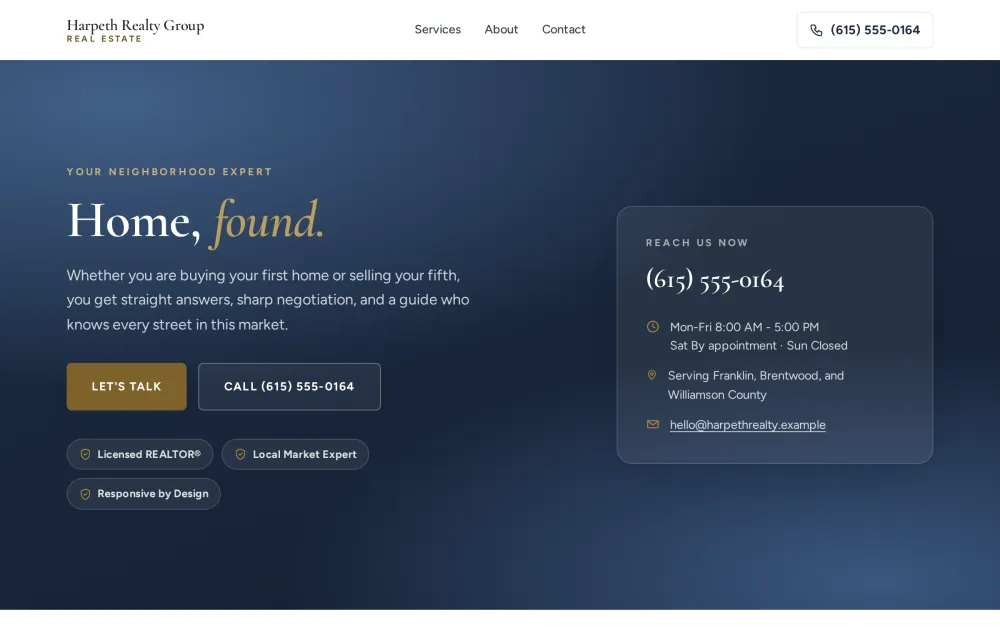 Live Realtor website built by Site Praetorian